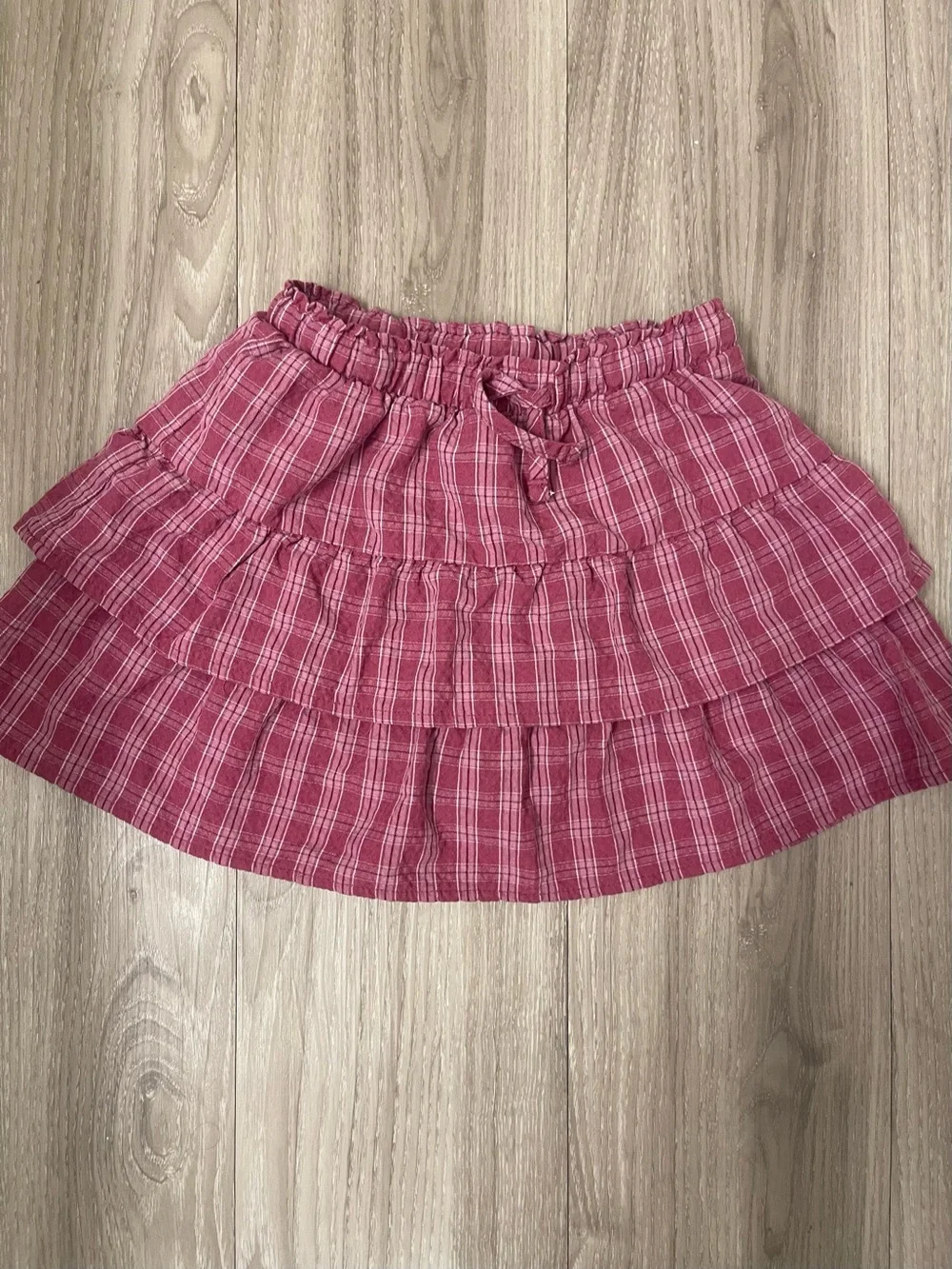 Cat & Jack Pink Plaid Tiered Skater Skirt